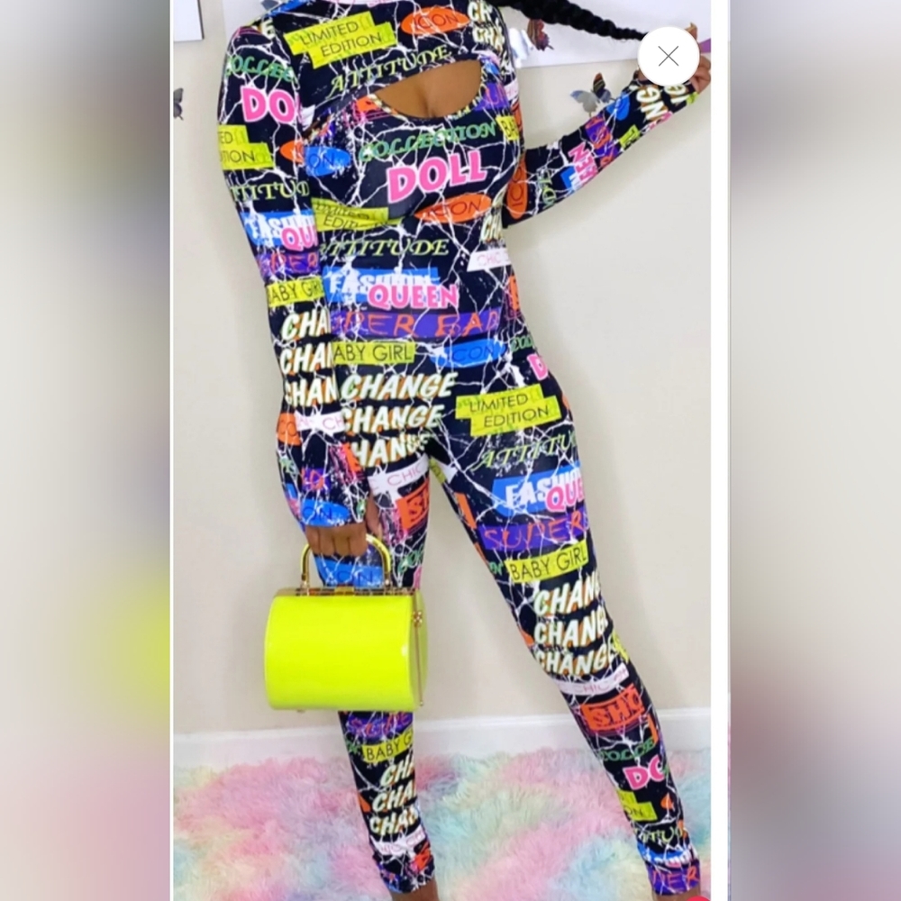 Magnolia 2 Piece Graffiti Print Jumpsuit